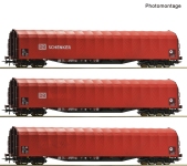 Roco 6600156 - H0 - 3-tlg. Set Schiebeplanenwagen, DB AG, Ep. VI
